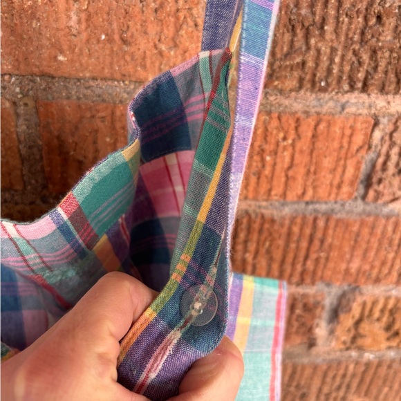 Clare V Lisette Dress Linen Plaid Multicolor Smocked Pockets Country XXL - Picture 7 of 11